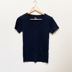 GAP Classic Black Stretchy V Neck Tee